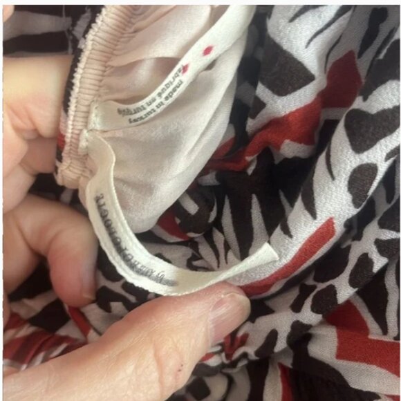 Anthropologie Tiered Maxi Brown and Red Patterned Maxi Dress Size Small NWT - Picture 8 of 8